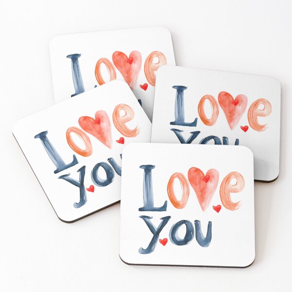 Item preview, Hand-Painted Watercolor Love You Romantic Typography designed and sold by DesignArtist.ia.