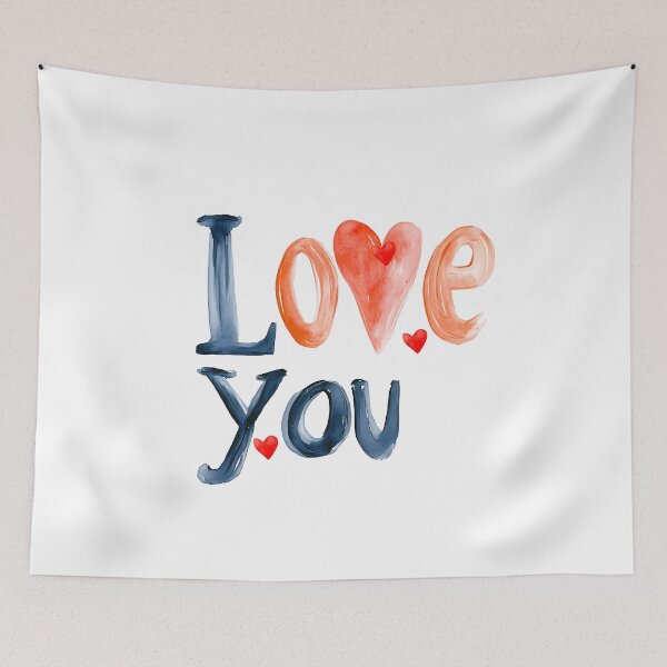 Item preview, Hand-Painted Watercolor Love You Romantic Typography designed and sold by DesignArtist.ia.