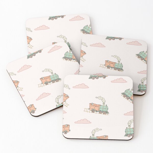 Item preview, Whimsical Vintage Steam Engine Seamless Pattern designed and sold by Potattoo.