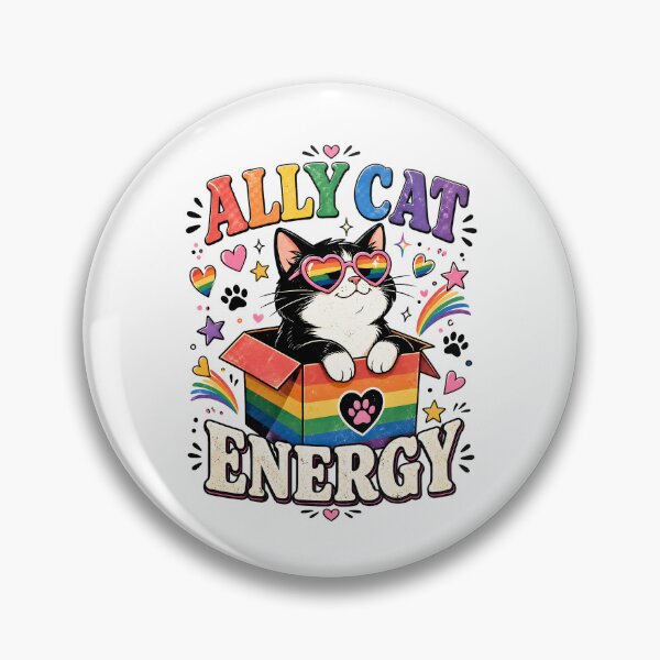 Item preview, Ally Cat Energy Pride Month Cat Lover LGBTQ Support  designed and sold by JerdbordinShop.