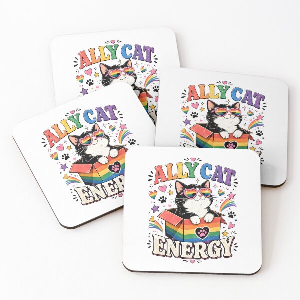 Item preview, Ally Cat Energy Pride Month Cat Lover LGBTQ Support  designed and sold by JerdbordinShop.