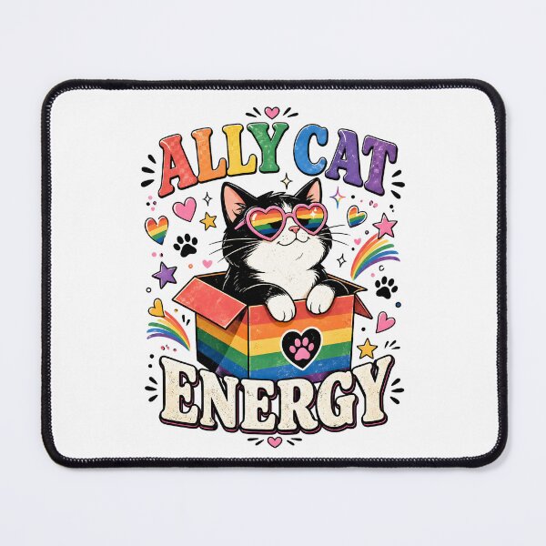 Item preview, Ally Cat Energy Pride Month Cat Lover LGBTQ Support designed and sold by JerdbordinShop.