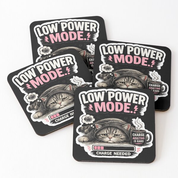 Item preview, Low Power Mode Cat – Funny Tired Cat Meme Design designed and sold by Cat loco.