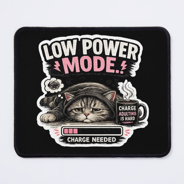 Item preview, Low Power Mode Cat – Funny Tired Cat Meme Design designed and sold by Cat loco.