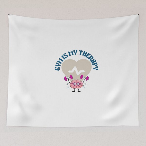 Item preview, Gym Is My Therapy Funny Brain Workout Design -Fitness Motivation Humor designed and sold by Palette-Vibes.