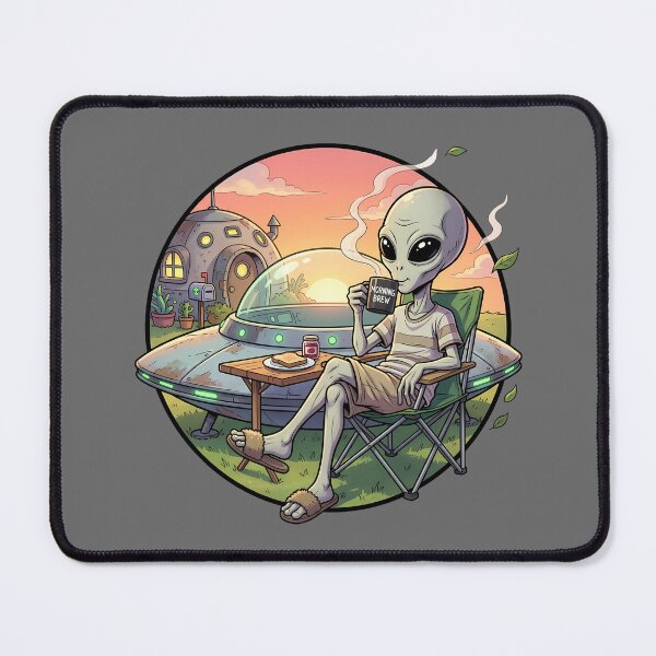 Item preview, Grey Alien Enjoying Morning Coffee Relaxing designed and sold by Sunkhung.