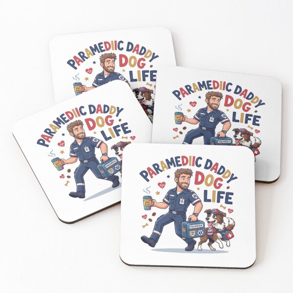 Item preview, Funny Paramedic Daddy Dog Lover Shirt EMS EMT Dog Dad Life Caffeine Chaos Gift for First Responder Fathers designed and sold by Im-Ara.