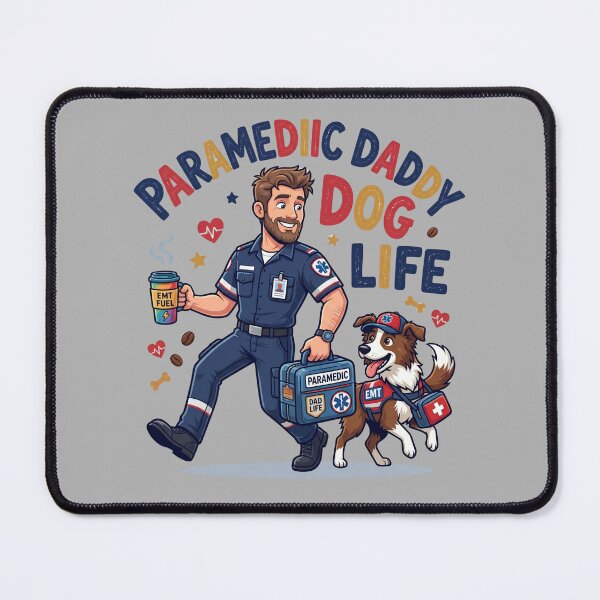 Item preview, Funny Paramedic Daddy Dog Lover Shirt EMS EMT Dog Dad Life Caffeine Chaos Gift for First Responder Fathers designed and sold by Im-Ara.