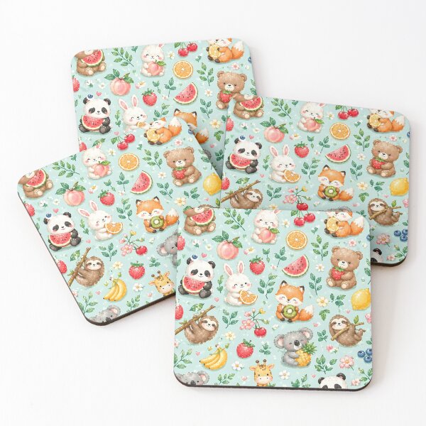 Item preview, Cute Animal Fruit Pattern Phone Case – Kawaii Bunny Fox Bear Panda Aesthetic Design designed and sold by Divakar Fashion.