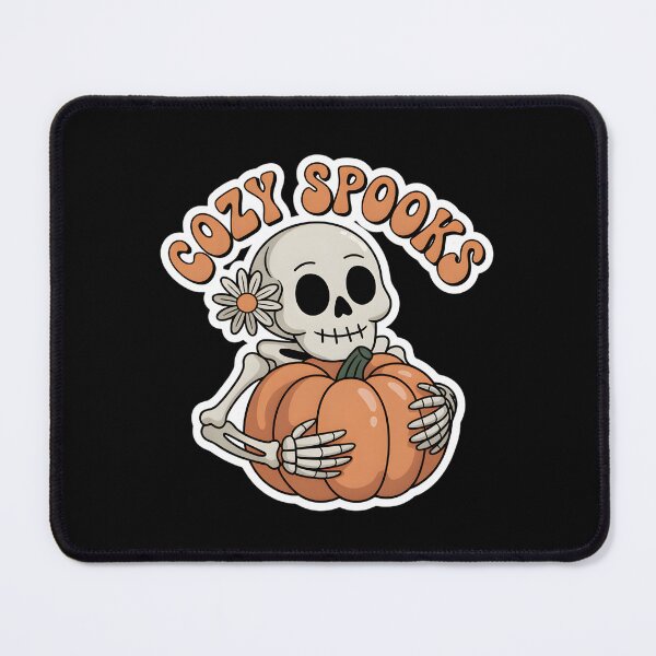 Item preview, Cozy Spooks Skeleton with Pumpkin – Cute Halloween Aesthetic Fall Design designed and sold by Raw Tigers.