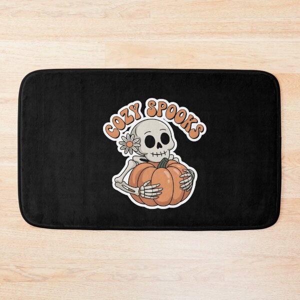 Item preview, Cozy Spooks Skeleton with Pumpkin – Cute Halloween Aesthetic Fall Design designed and sold by Raw Tigers.