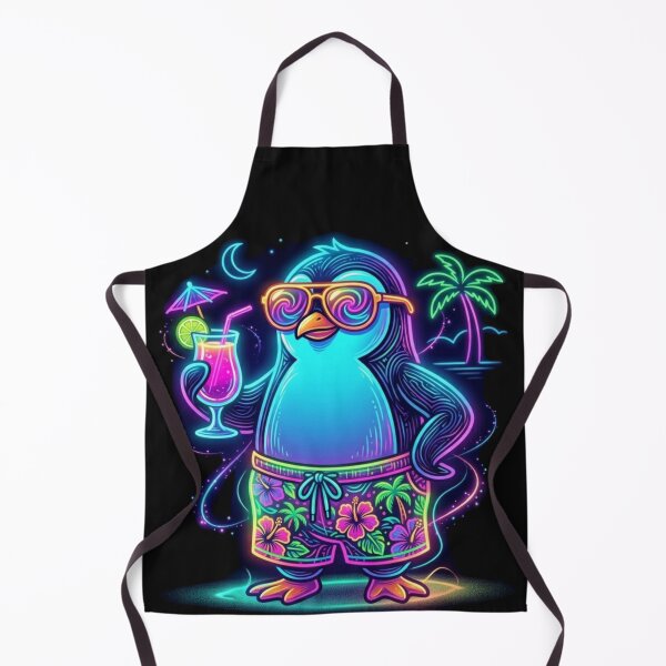 Item preview, Vaporwave Summer Vibes: A Neon Penguin with Tropical Cocktail and Psychedelic Shades designed and sold by Wild Hare.
