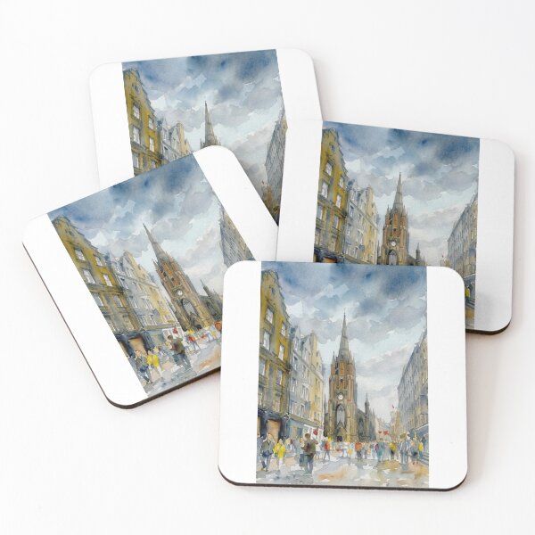 Item preview, Edinburgh Scotland Old Town Watercolor Cityscape designed and sold by caracatita75.