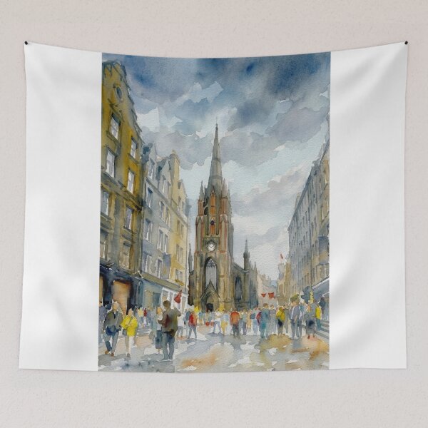 Item preview, Edinburgh Scotland Old Town Watercolor Cityscape designed and sold by caracatita75.