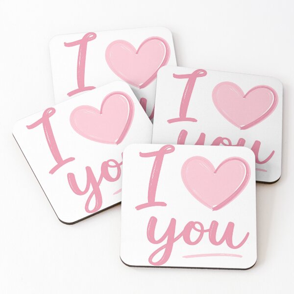 Item preview, Minimalist Pink Heart I Love You Script Design designed and sold by DesignArtist.ia.