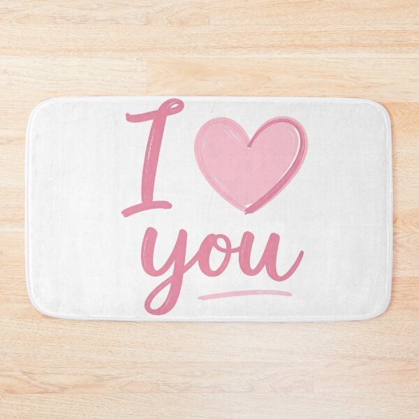 Item preview, Minimalist Pink Heart I Love You Script Design designed and sold by DesignArtist.ia.