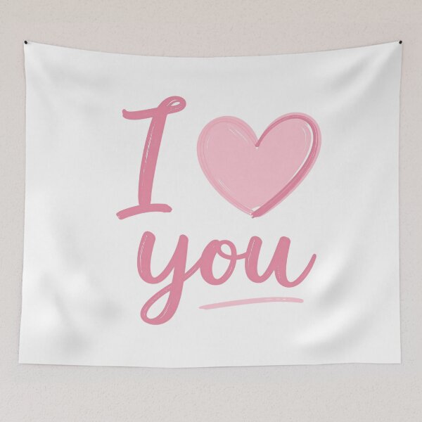 Item preview, Minimalist Pink Heart I Love You Script Design designed and sold by DesignArtist.ia.