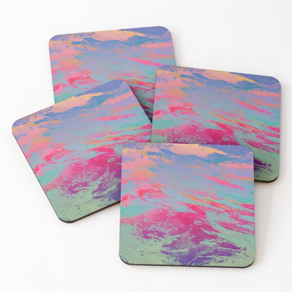 Item preview, Sunset Wave: Vibrant Abstract Color Painting, Dopamine Decor Wall Art, Pink Teal Modern Texture Print, Bold Expressive Canvas designed and sold by Dominika Brodowska.