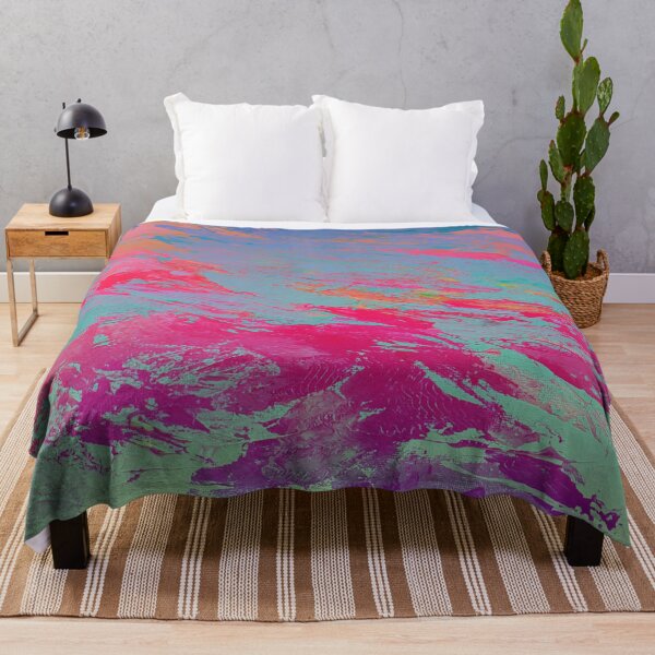Item preview, Sunset Wave: Vibrant Abstract Color Painting, Dopamine Decor Wall Art, Pink Teal Modern Texture Print, Bold Expressive Canvas designed and sold by Dominika Brodowska.