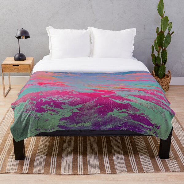 Item preview, Sunset Wave: Vibrant Abstract Color Painting, Dopamine Decor Wall Art, Pink Teal Modern Texture Print, Bold Expressive Canvas designed and sold by Dominika Brodowska.