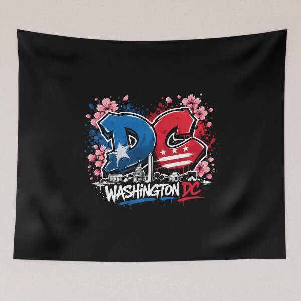 Item preview, Washington DC Graffiti Cherry Blossom Skyline designed and sold by Fenay Designs.