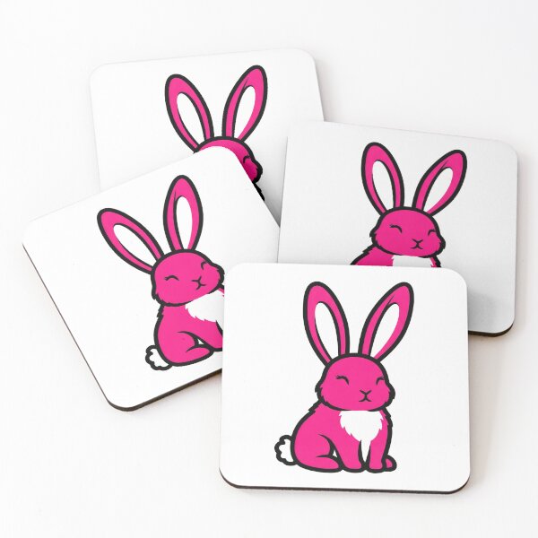 Item preview, Cute Pink Bunny with Fluffy Tail Minimal Cartoon Illustration designed and sold by AbanoubStore.