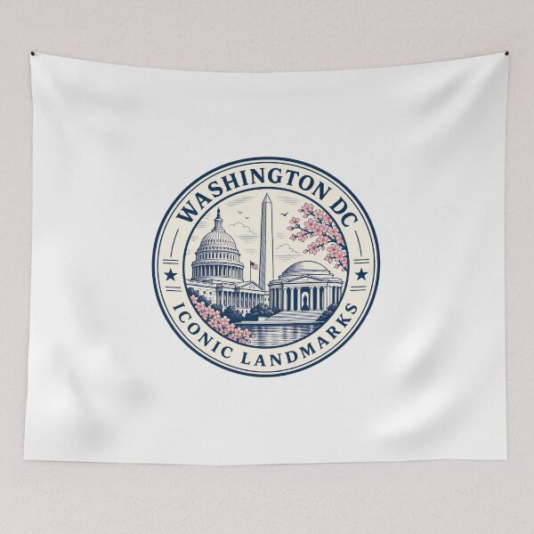 Item preview, Washington DC Iconic Landmarks Vintage Seal designed and sold by Fenay Designs.