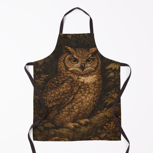 Item preview, Vintage Great Horned Owl - Dark Academia Forest Nature Art designed and sold by myforestfog.