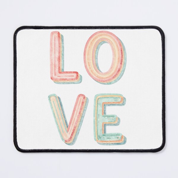 Item preview, Retro Layered Watercolor LOVE Typography Design designed and sold by DesignArtist.ia.