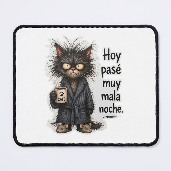 Item preview, Grumpy Morning Cat: "I Had a Very Bad Night" - Humor and Coffee designed and sold by Opps-diseño.