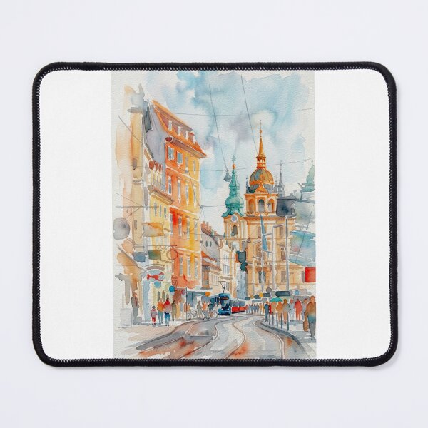 Item preview, Graz Austria Historic Street Scene Watercolor designed and sold by caracatita75.