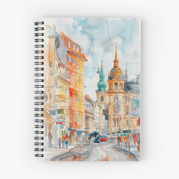 Item preview, Graz Austria Historic Street Scene Watercolor designed and sold by caracatita75.