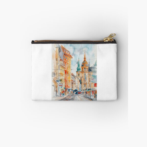 Item preview, Graz Austria Historic Street Scene Watercolor designed and sold by caracatita75.