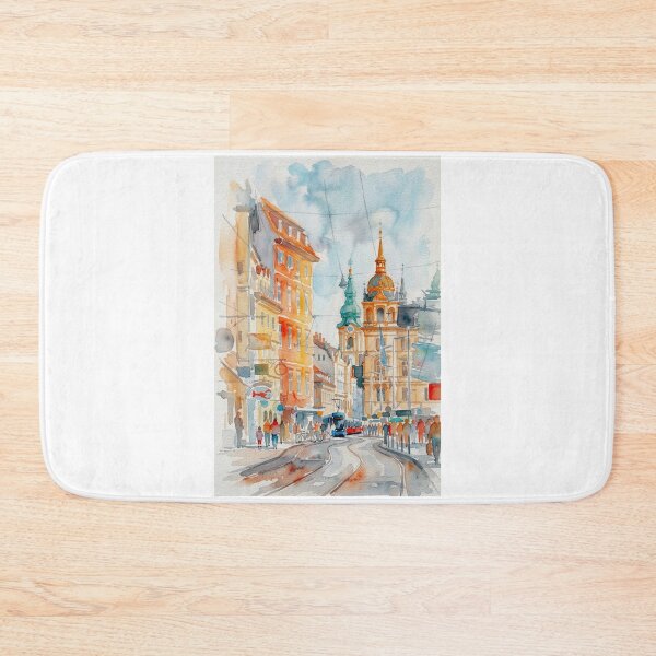 Item preview, Graz Austria Historic Street Scene Watercolor designed and sold by caracatita75.