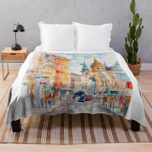 Item preview, Graz Austria Historic Street Scene Watercolor designed and sold by caracatita75.