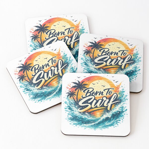 Item preview, Born To Surf Sunset Wave Vintage Beach Graphic T-Shirt designed and sold by afr-saad.