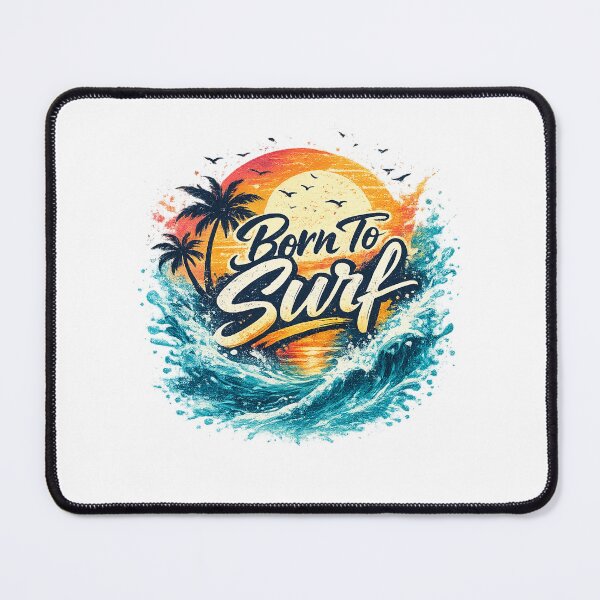 Item preview, Born To Surf Sunset Wave Vintage Beach Graphic T-Shirt designed and sold by afr-saad.