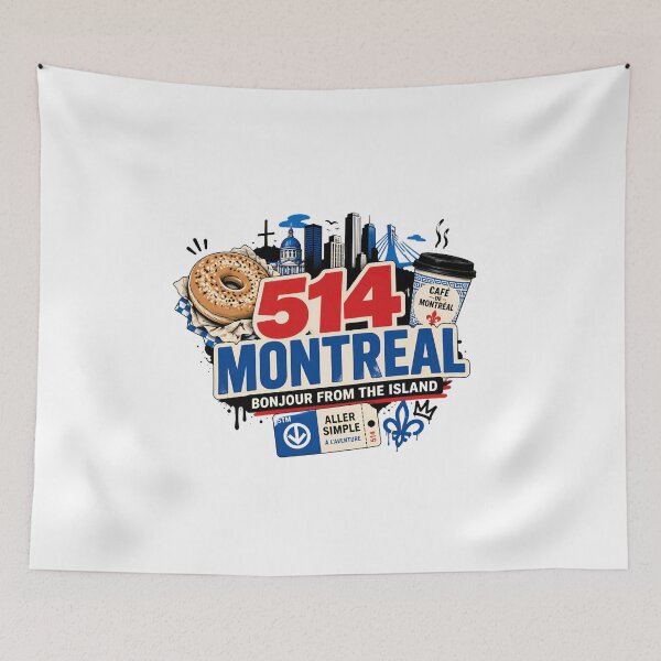Item preview, 514 Montreal Bonjour From The Island Coffee Bagel designed and sold by Fenay Designs.