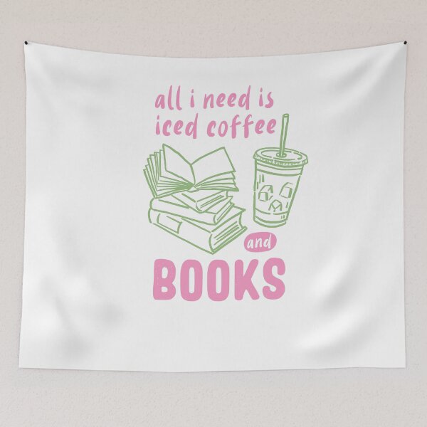 Item preview, All I Need Is Iced Coffee And Books designed and sold by krystalRomanart.