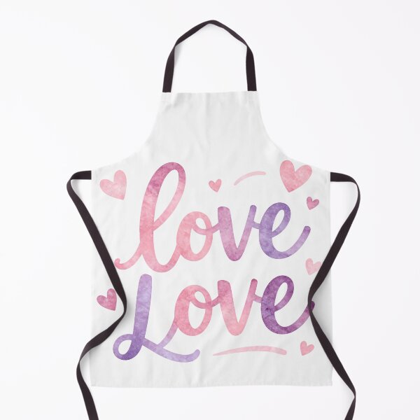Item preview, Purple and Pink Watercolor Ombre Love Script with Hearts designed and sold by DesignArtist.ia.