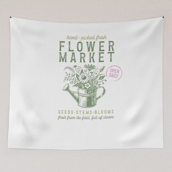 Item preview, Vintage Flower Market Watering Can Seeds Stems Blooms designed and sold by krystalRomanart.