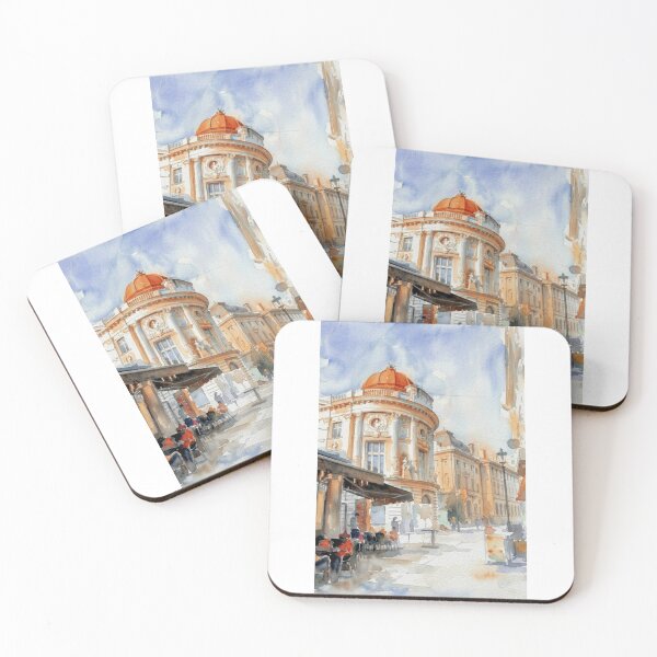 Item preview, Bucharest Romania Historic Old Town Street Watercolor designed and sold by caracatita75.