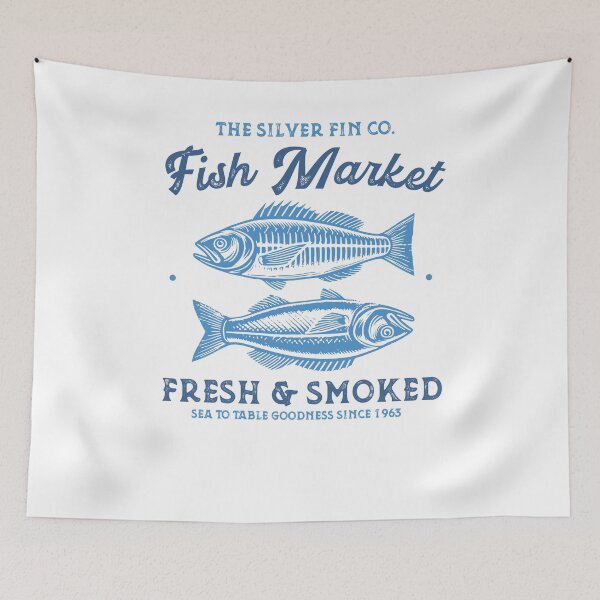 Item preview, The Silver Fin Co Fish Market Fresh And Smoked Sea To Table designed and sold by krystalRomanart.