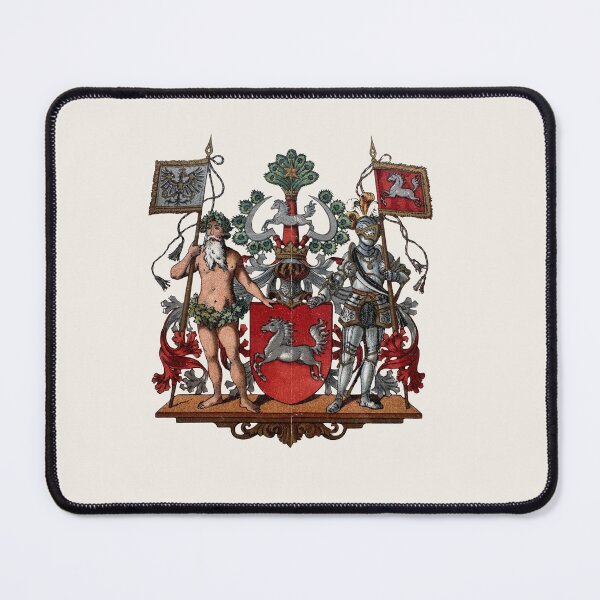Item preview, Large Coat of Arms Province of Hannover — Horse Shield Wild Man and Knight designed and sold by BestVarieties.
