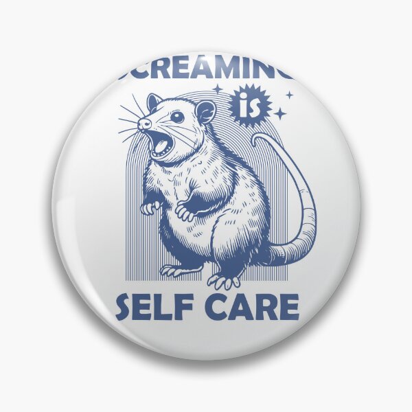 Item preview, Screaming Is Self Care Funny Rat Possum Humor designed and sold by krystalRomanart.