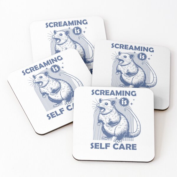 Item preview, Screaming Is Self Care Funny Rat Possum Humor designed and sold by krystalRomanart.