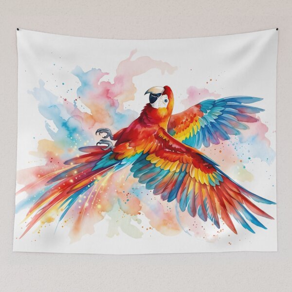 Item preview, Parrot Scarlet Macaw Ara Macao Colorful Tropical Bird designed and sold by RubisLeaf.