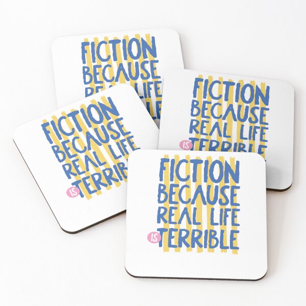 Item preview, Fiction Because Real Life Is Terrible Sassy Reader Quote designed and sold by krystalRomanart.