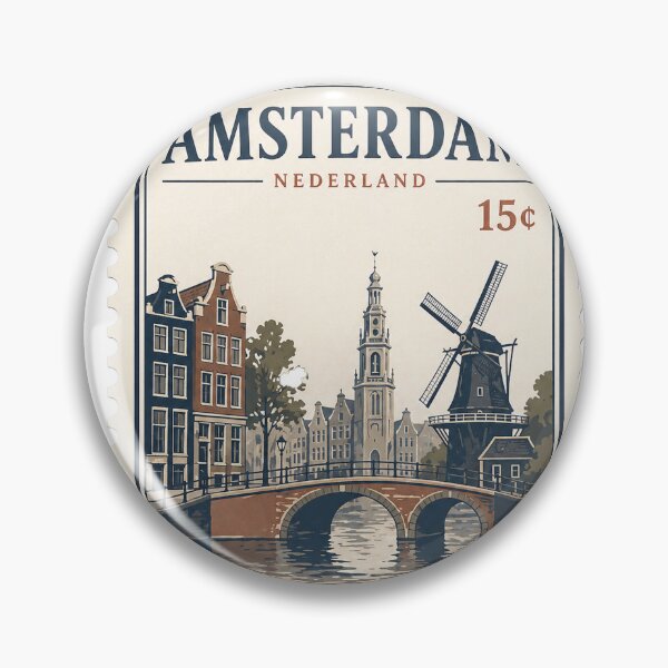 Artikelvorschau, Amsterdam Minimalist Stamp Vintage City Design entworfen und verkauft von ustylelab.