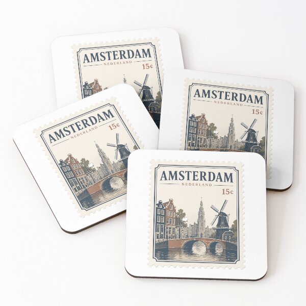Artikelvorschau, Amsterdam Minimalist Stamp Vintage City Design entworfen und verkauft von ustylelab.